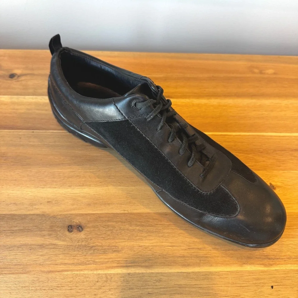 Calvin Klein‎ Caulken Men 13 M Black Leather Suede Fashion Sneakers Shoes Casual